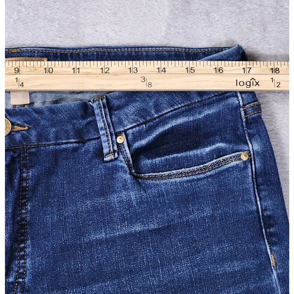 Kut From The Kloth Meg Fab Ab Wide Leg Jeans Blue High Rise Raw Hem Womens 12 - Picture 8 of 9